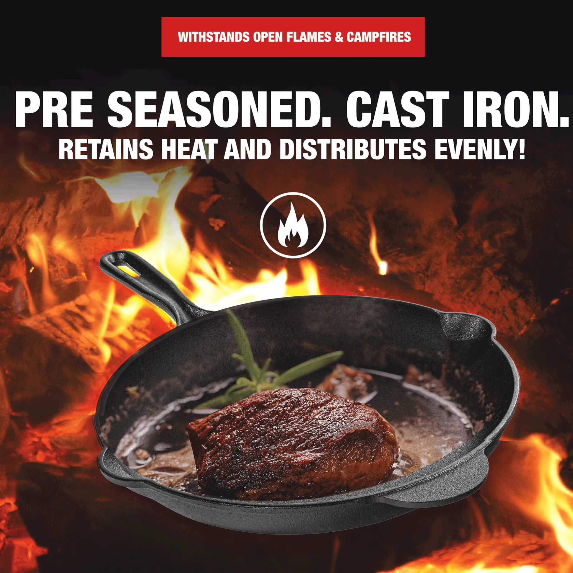 Granitestone Pre-Seasoned Cast Iron 12" Skillet