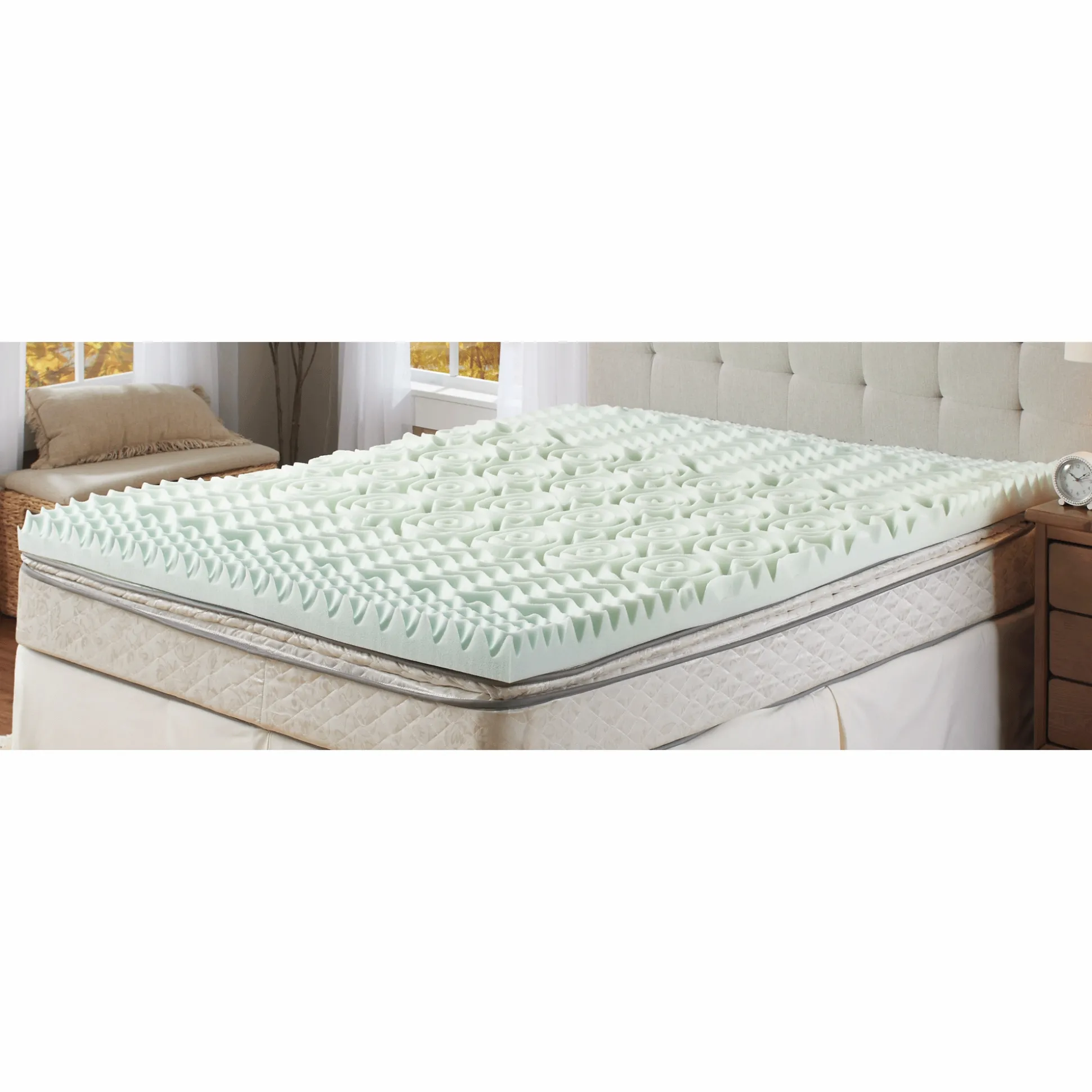 Green Tea-Infused 3" 5-Zone Memory Foam Topper