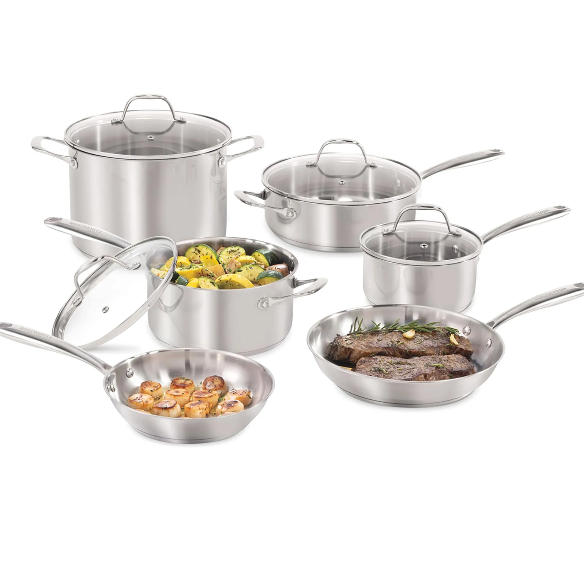 Guy Fieri Flavortown 10-Piece Stainless Steel Cookware Set