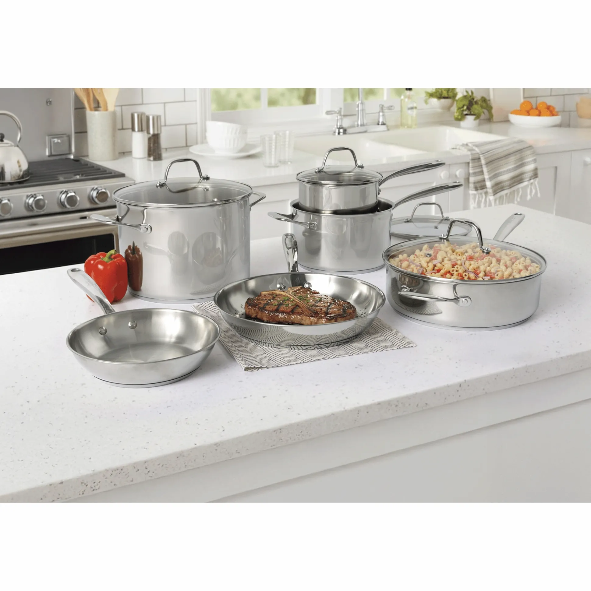 Guy Fieri Flavortown 10-Piece Stainless Steel Cookware Set