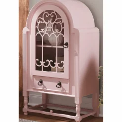 Hadley Arched Blush Pink Display Cabinet
