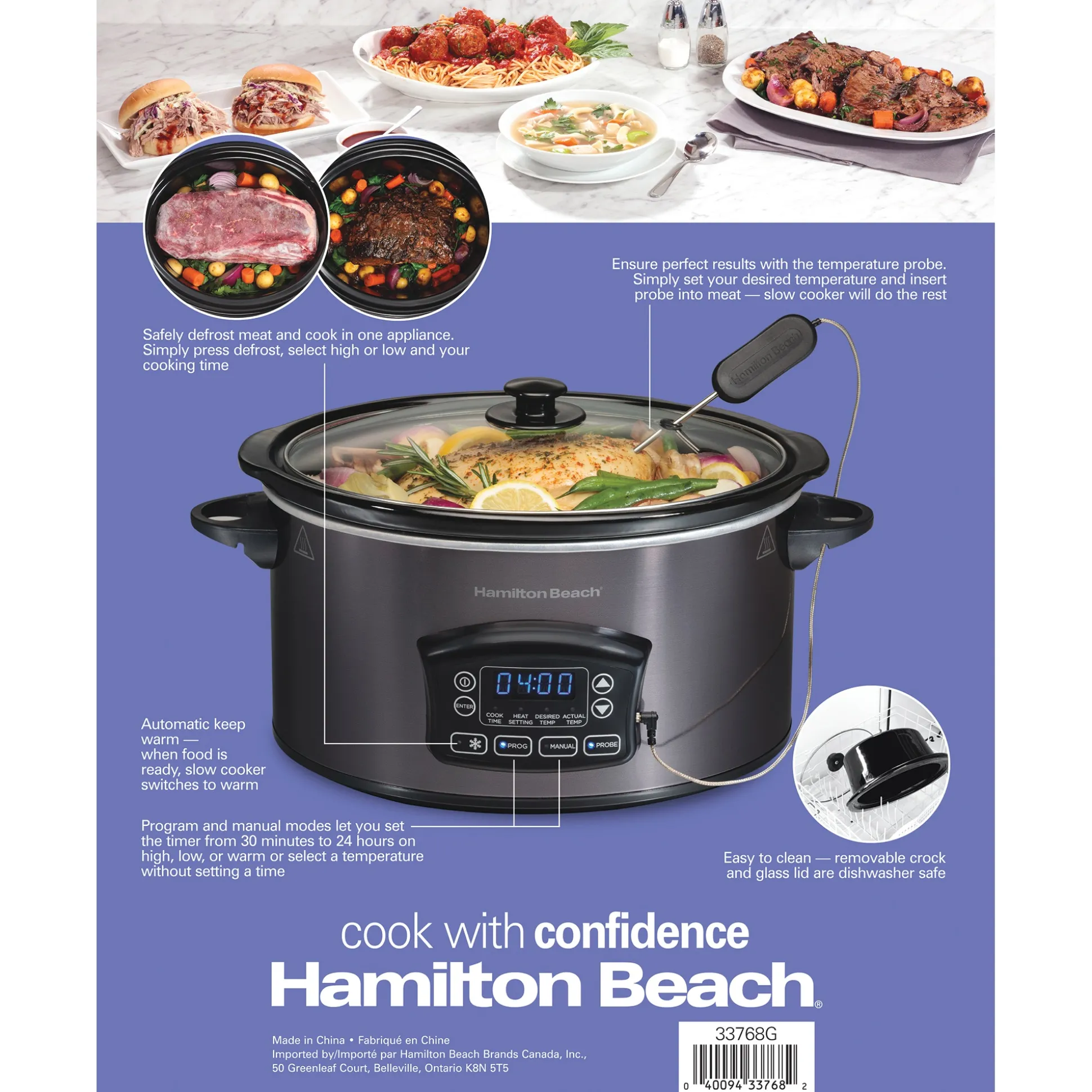 Hamilton Beach 6-Quart Programmable Defrost Slow Cooker