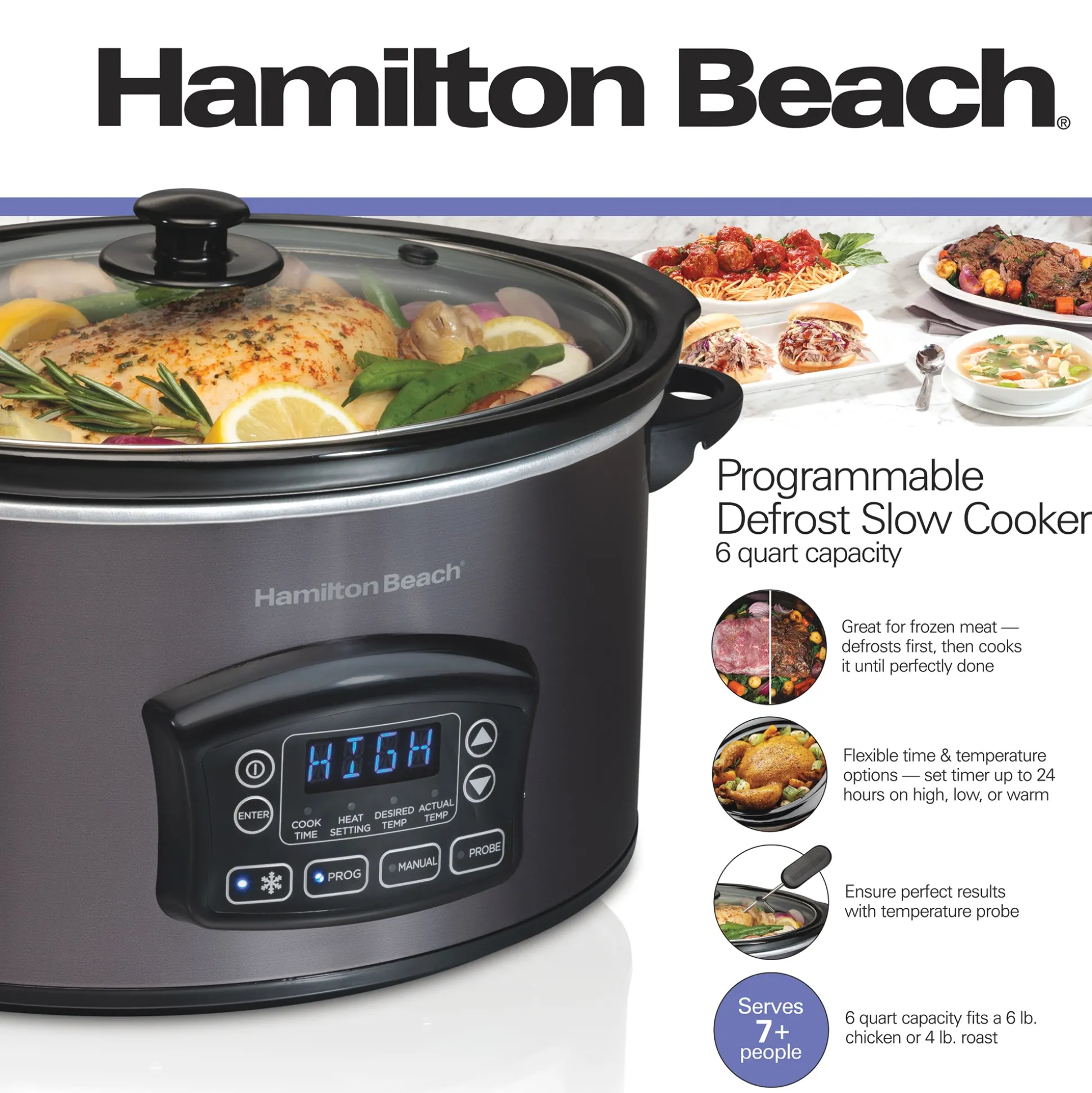 Hamilton Beach 6-Quart Programmable Defrost Slow Cooker