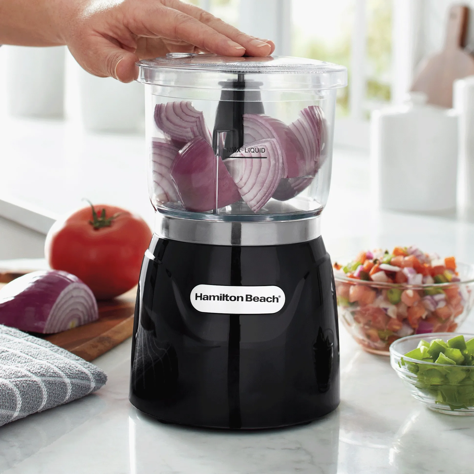 Hamilton Beach Stack & Press Food Chopper