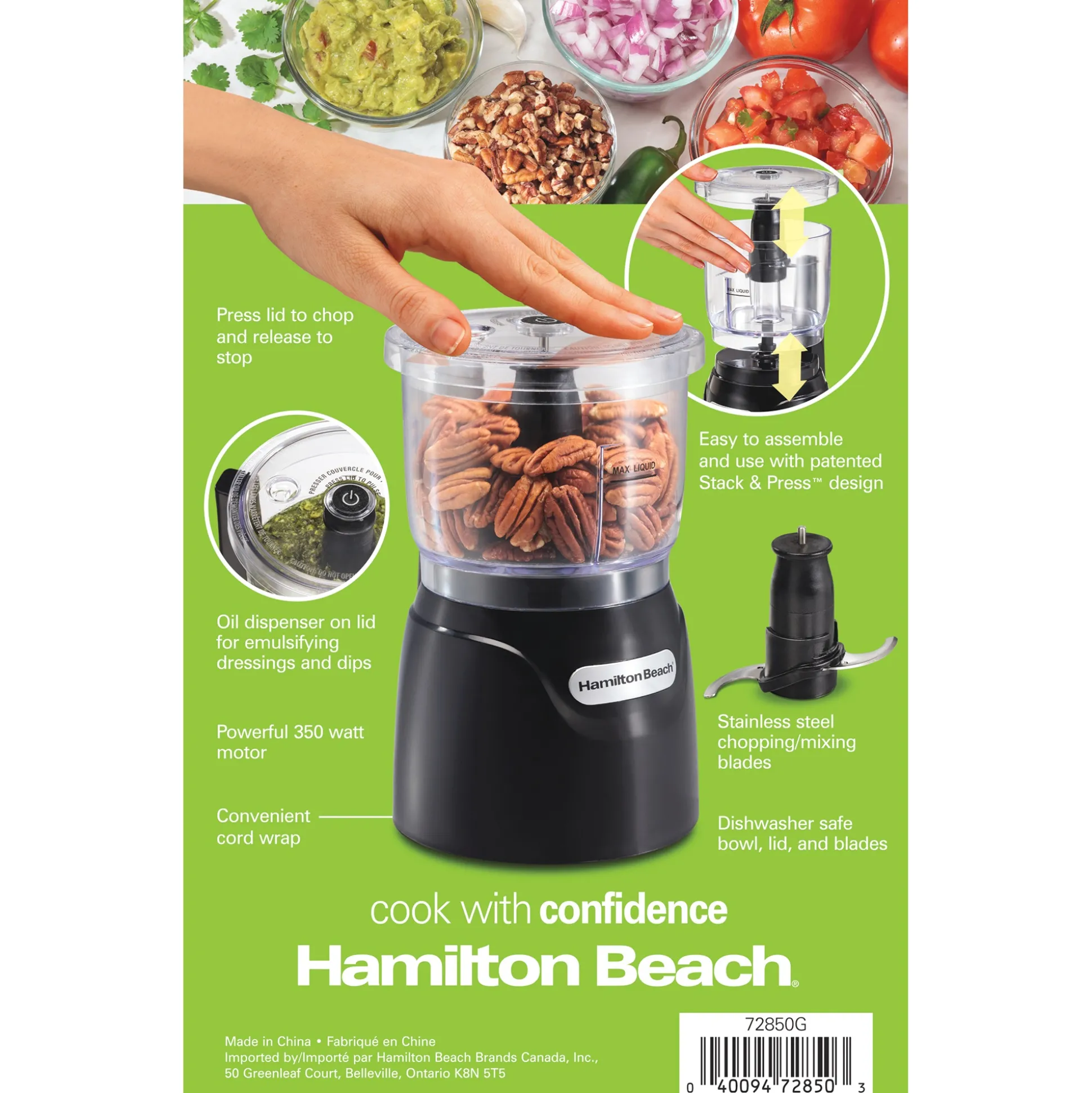Hamilton Beach Stack & Press Food Chopper