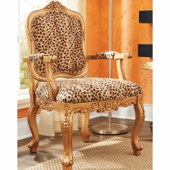 Hand-Carved Leopard Accent Chair