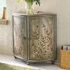 Hand-Painted Floral Half-Moon Cabinet