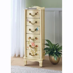 Hand-Painted Rose and Butterfly Cabinet