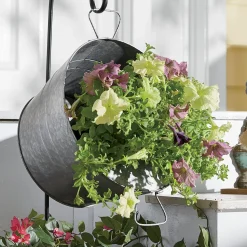 Hanging Galvanized Metal Bucket Planter