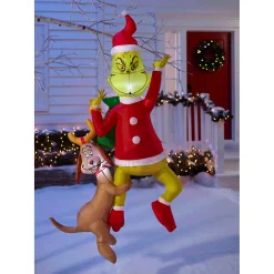 Hanging Grinch with Max Inflatable
