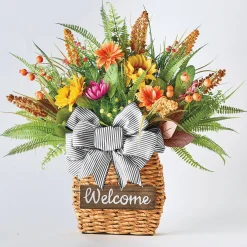 Harvest Hanging Basket with Sign | Rustic Home Décor