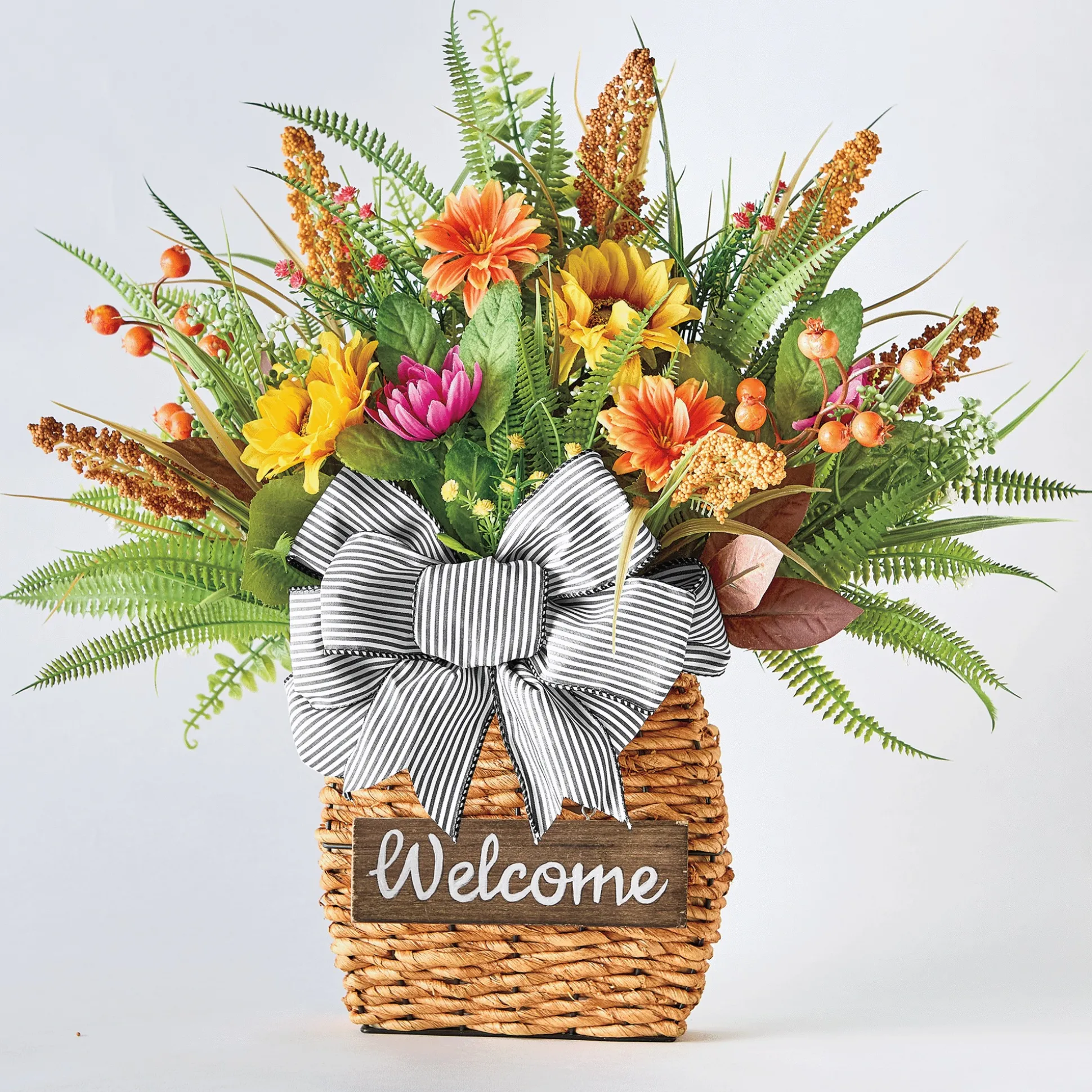 Harvest Hanging Basket with Sign | Rustic Home Décor