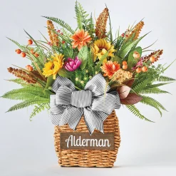 Harvest Hanging Basket with Sign | Rustic Home Décor
