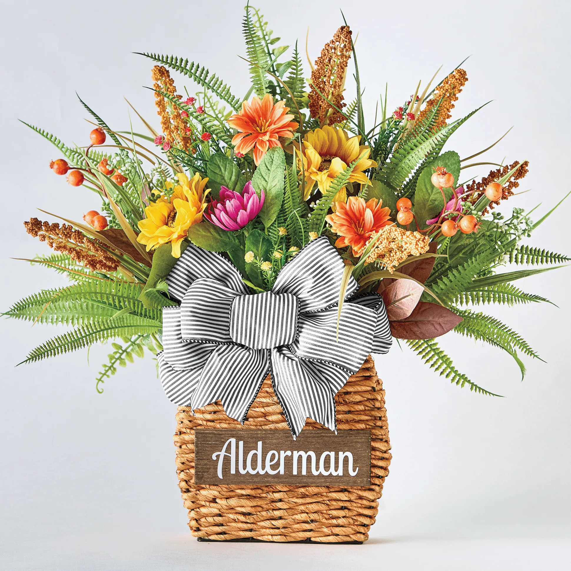 Harvest Hanging Basket with Sign | Rustic Home Décor
