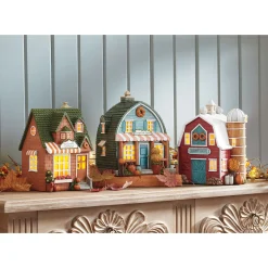 Harvest Town LED-Lit Hand-Painted Resin Buildings