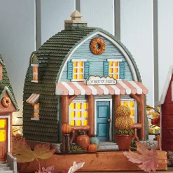 Harvest Town LED-Lit Hand-Painted Resin Buildings
