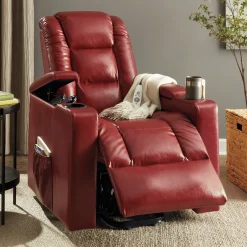 Heat and Massage Lift Recliner with Cupholders
