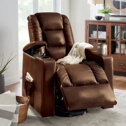 Heat and Massage Lift Recliner with Cupholders