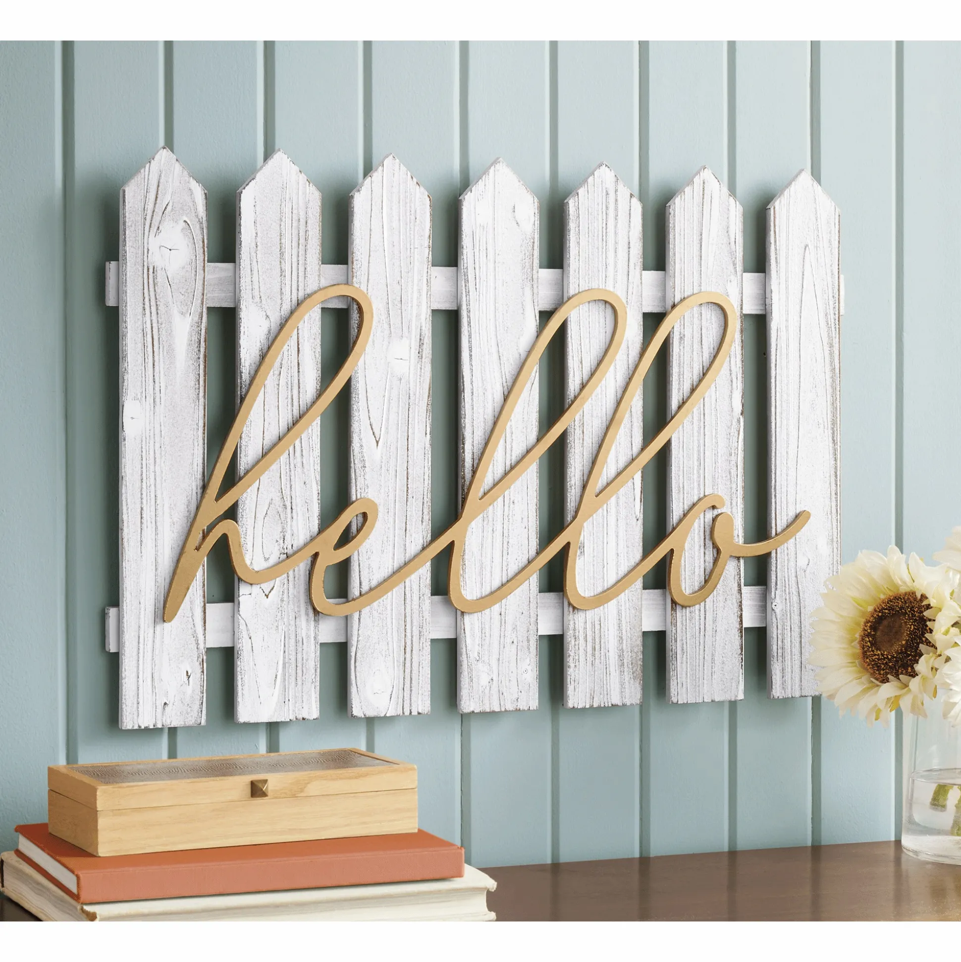Hello Fence Sign