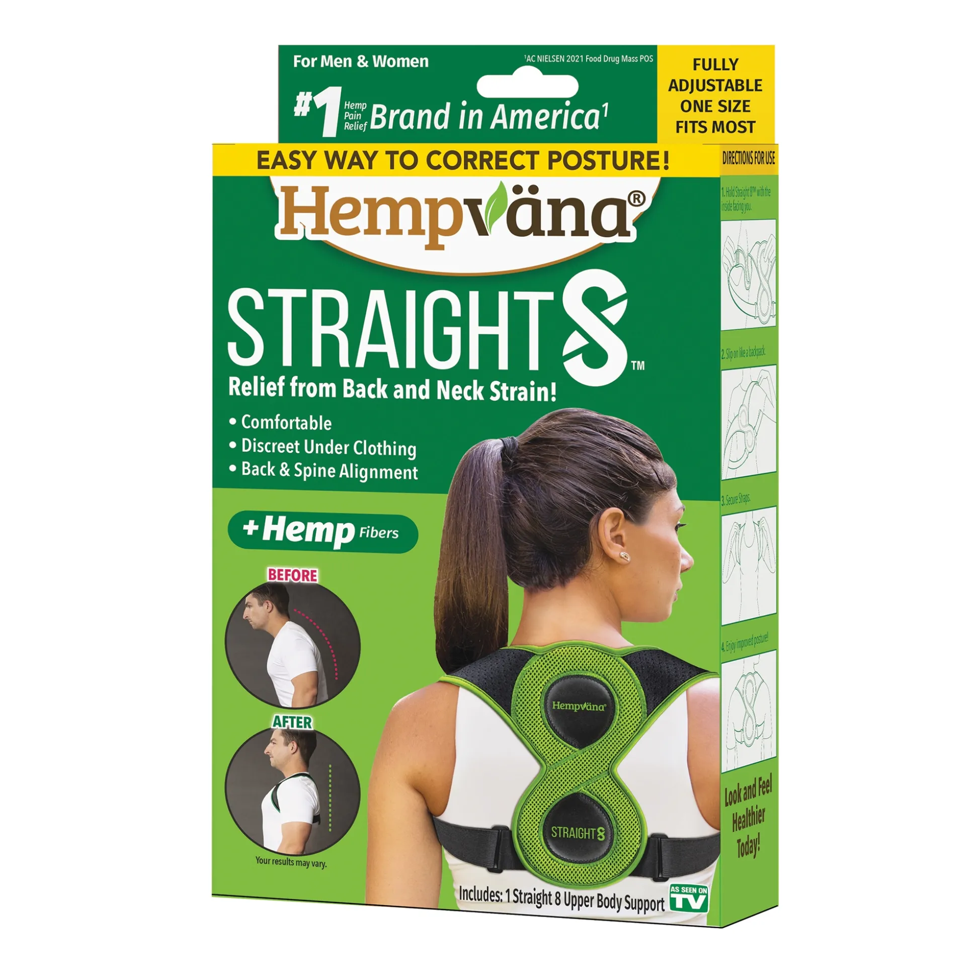 Hempvana Straight 8 Back and Neck Support