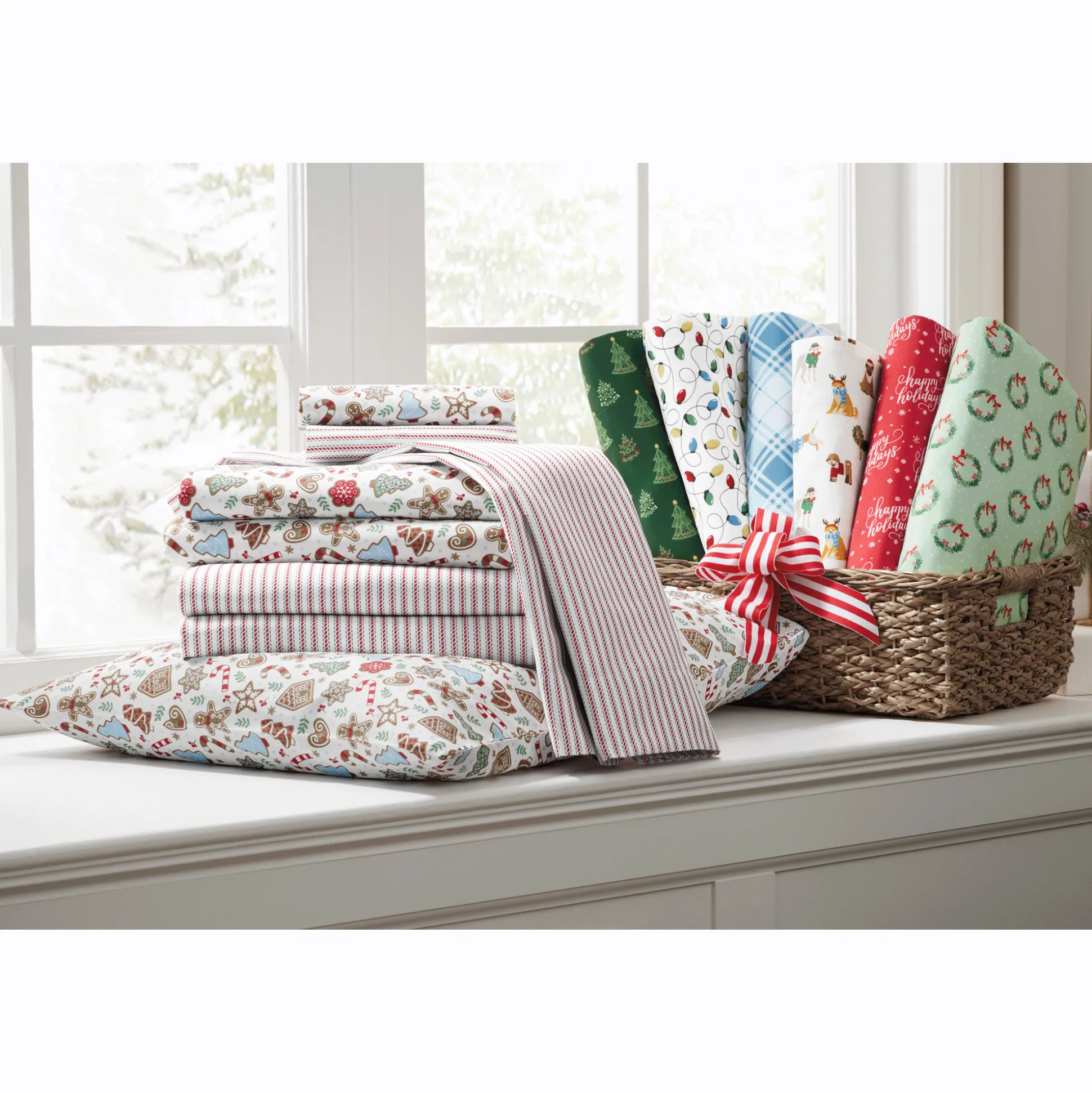 Holiday Print 2-Pack Flannel Sheet Set