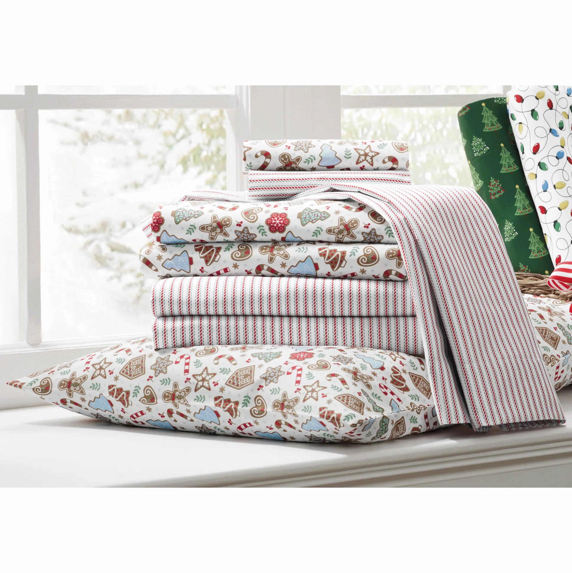 Holiday Print 2-Pack Flannel Sheet Set