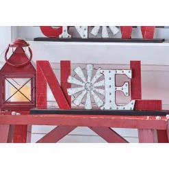 Holiday Wood and Metal Farm Sign