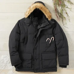 Hooded Down-Blend Jacket with Zip-Off Hood