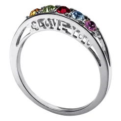 I Love You Family Sterling Silver Ring