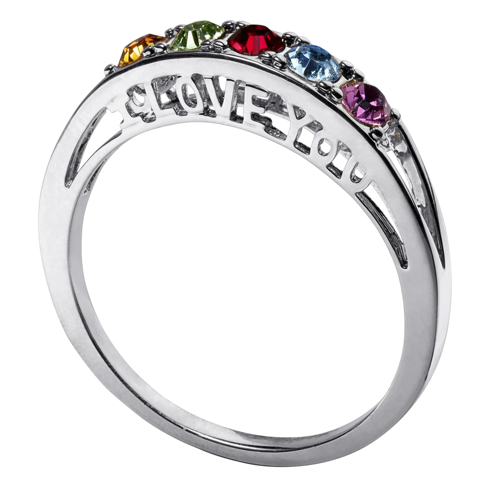 I Love You Family Sterling Silver Ring