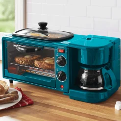 3-in-1 Breakfast Maker with Grill, Bake, Toast & Brew