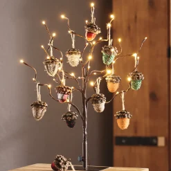 24-Inch LED Lighted Ornament Tree for Year-Round Decorating