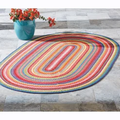 Indoor/Outdoor Bright Braided Rug