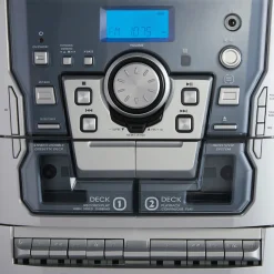 6-in-1 Music System with Deluxe Turntable, iPod/MP3, AM/FM, CD Player & Cassette