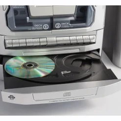 6-in-1 Music System with Deluxe Turntable, iPod/MP3, AM/FM, CD Player & Cassette