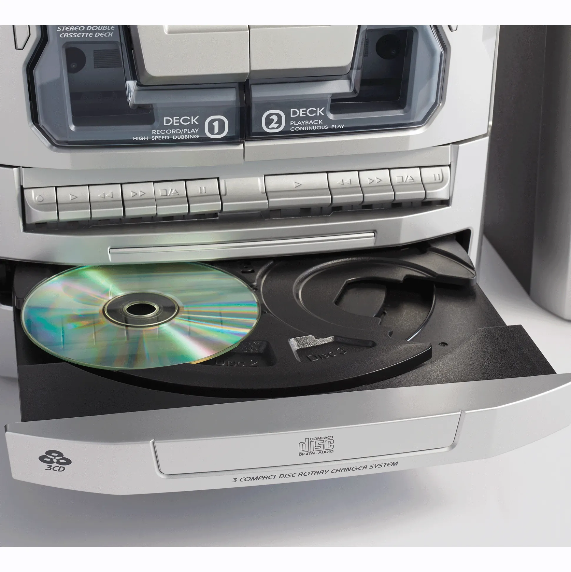 6-in-1 Music System with Deluxe Turntable, iPod/MP3, AM/FM, CD Player & Cassette