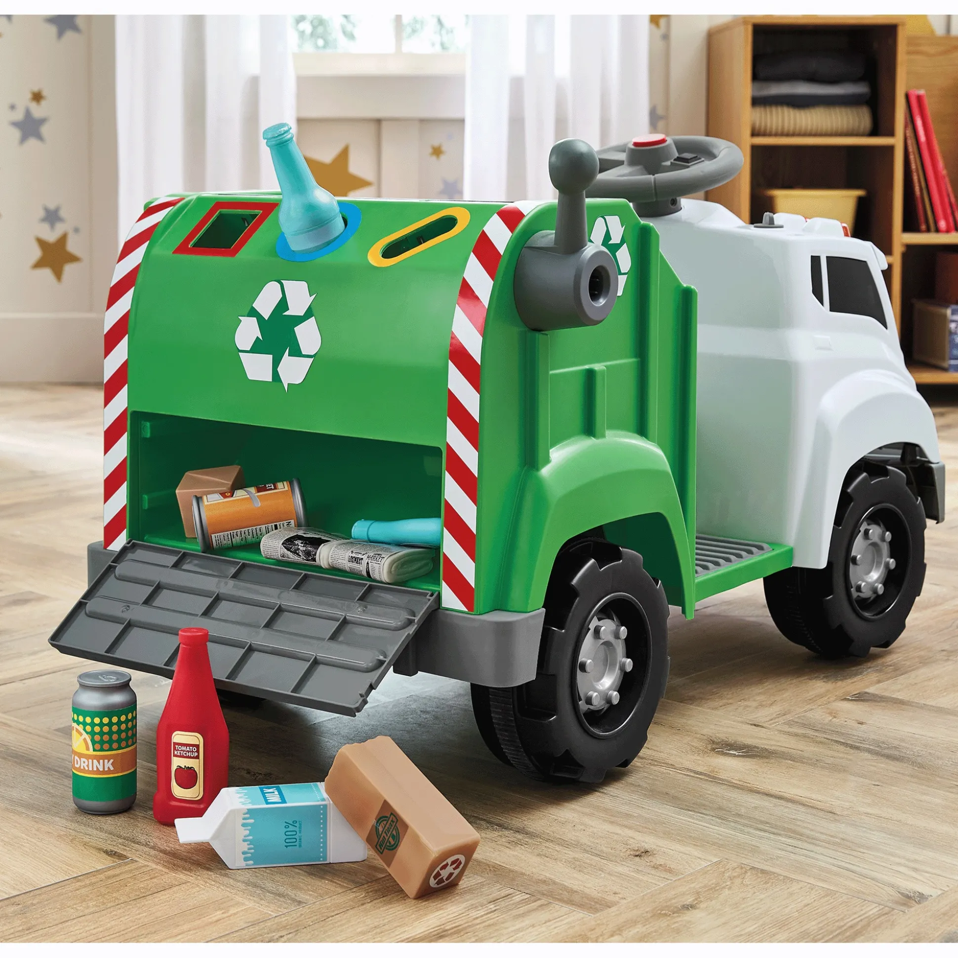 Interactive Ride-On Recycling Truck with Shape Sorter