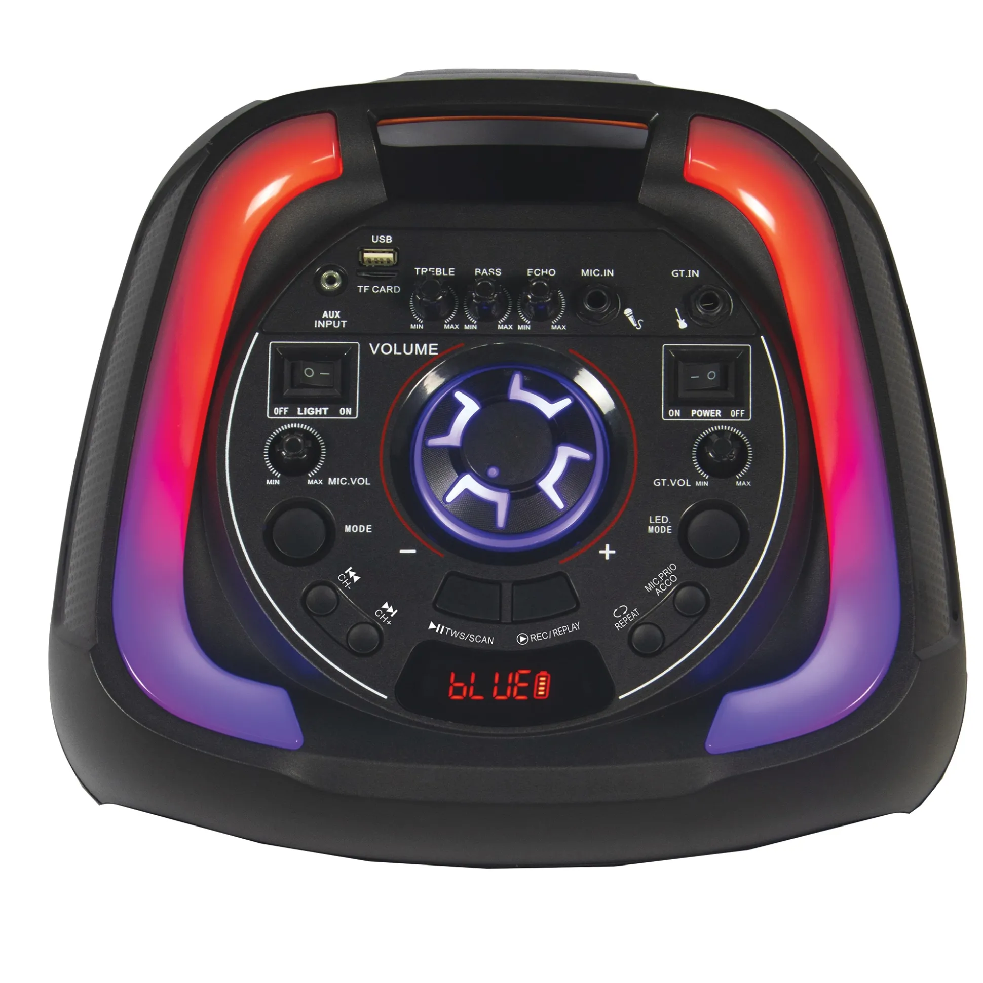 IQ Sound Double-Woofer Portable DJ Speaker with Bluetooth