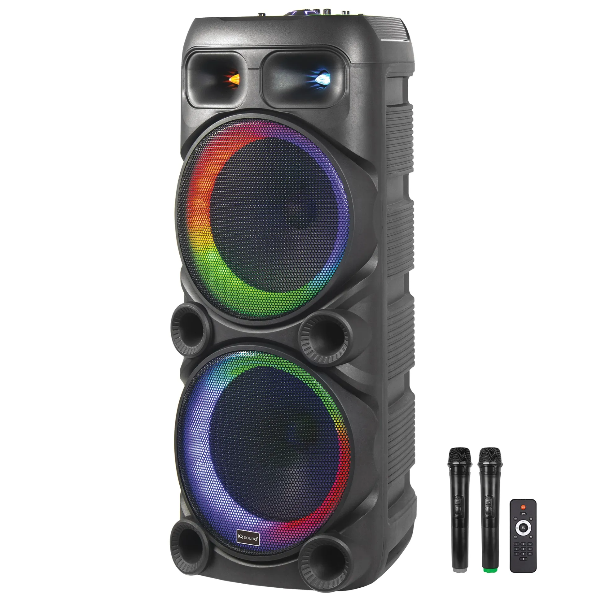 IQ Sound Double-Woofer Portable DJ Speaker with Bluetooth