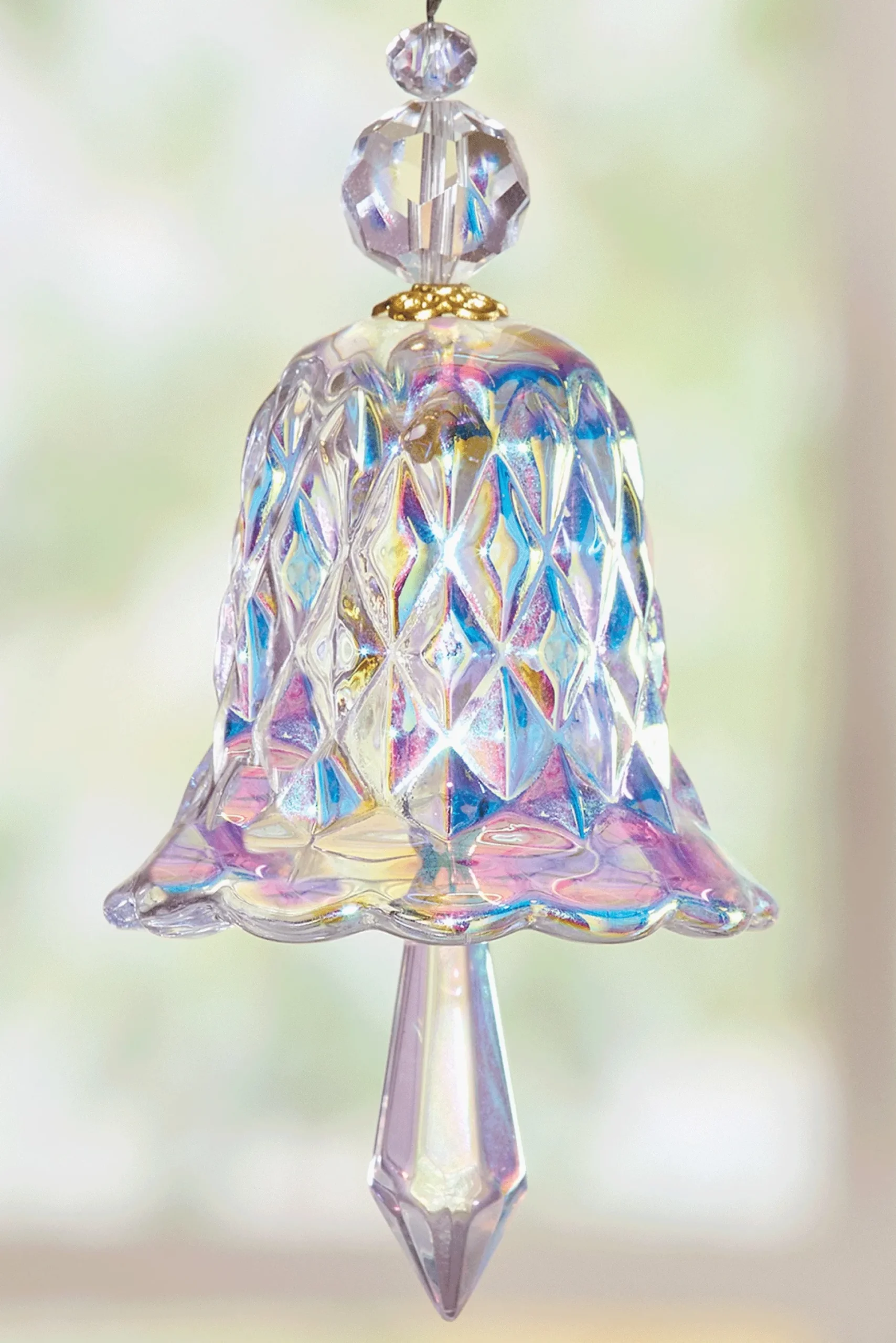 Iridescent Hanging Glass Bell