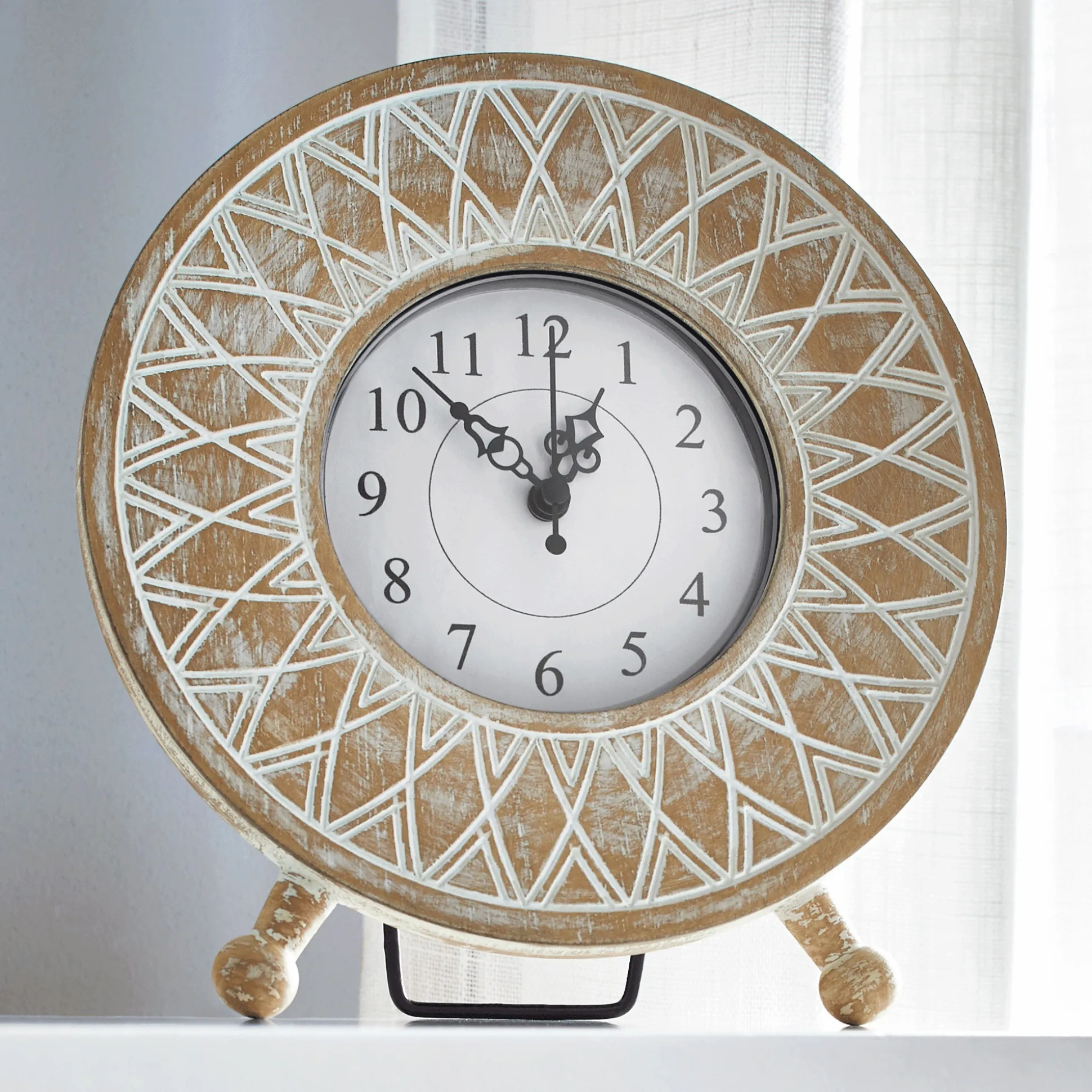 Jasper Carved Tabletop Clock