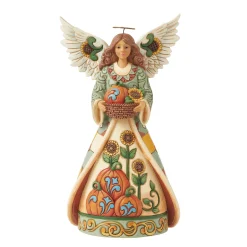 Jim Shore Heartwood Creek Hand-Painted Angel with Sunflower Figurine