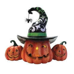 Jim Shore LED Lit Three Jack-O'-Lantern Hand-Painted Figurine