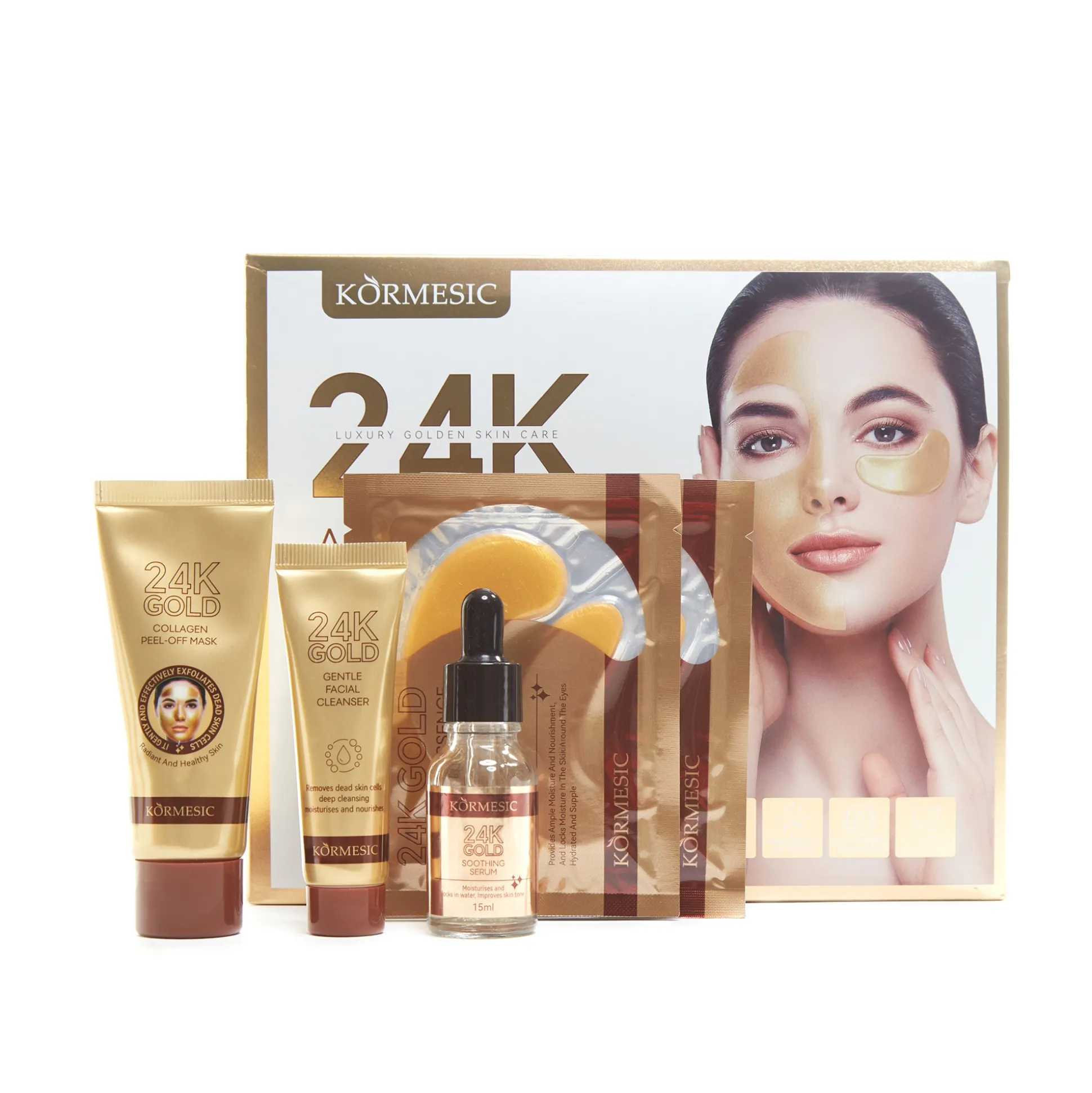 24K Gold Anti-Aging Brightening 4-Piece Set