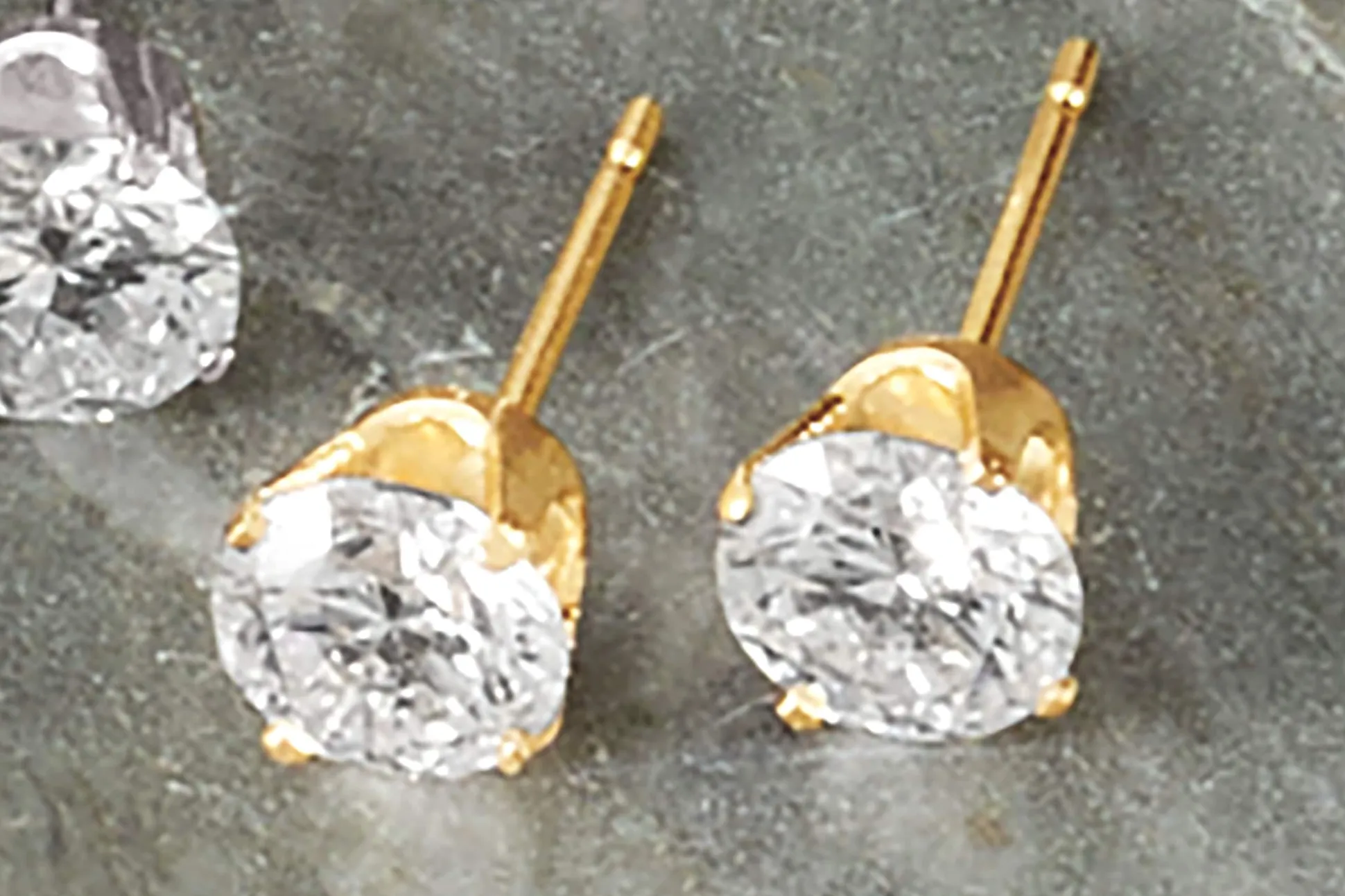 14K Gold Lab-Created Diamond Princess Solitaire Earrings