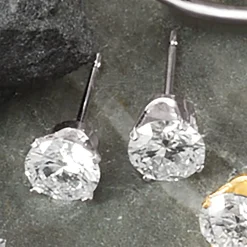 14K Gold Lab-Created Diamond Round Solitaire Post Earrings - 1.0 CTTW