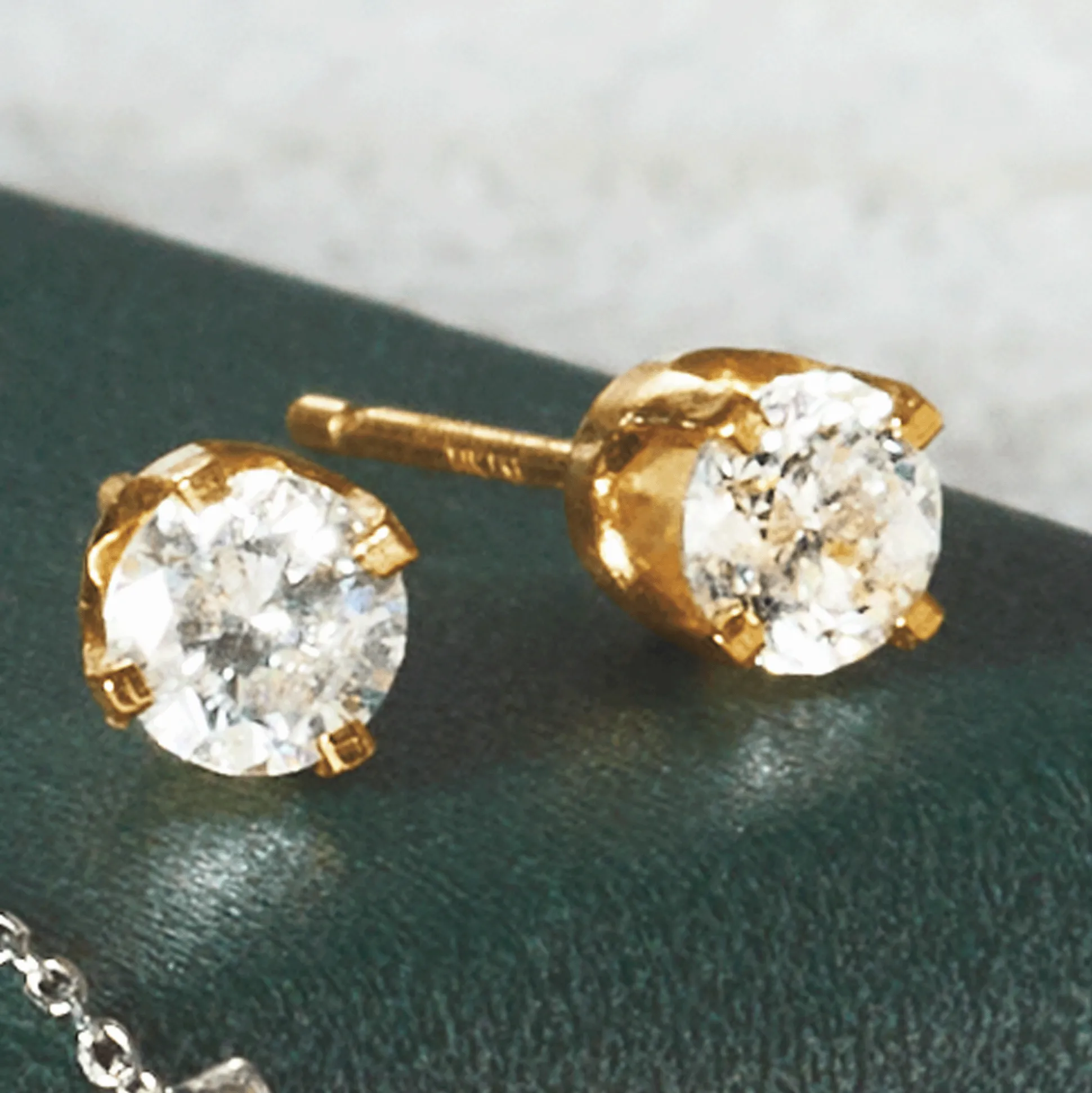 14K Gold Lab-Created Diamond Round Solitaire Post Earrings - .50 CTTW