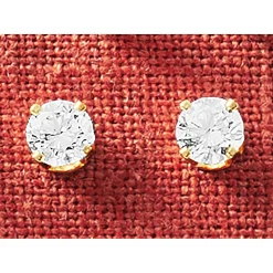 14K Gold Lab-Created Diamond Round Solitaire Post Earrings - .25 CTTW