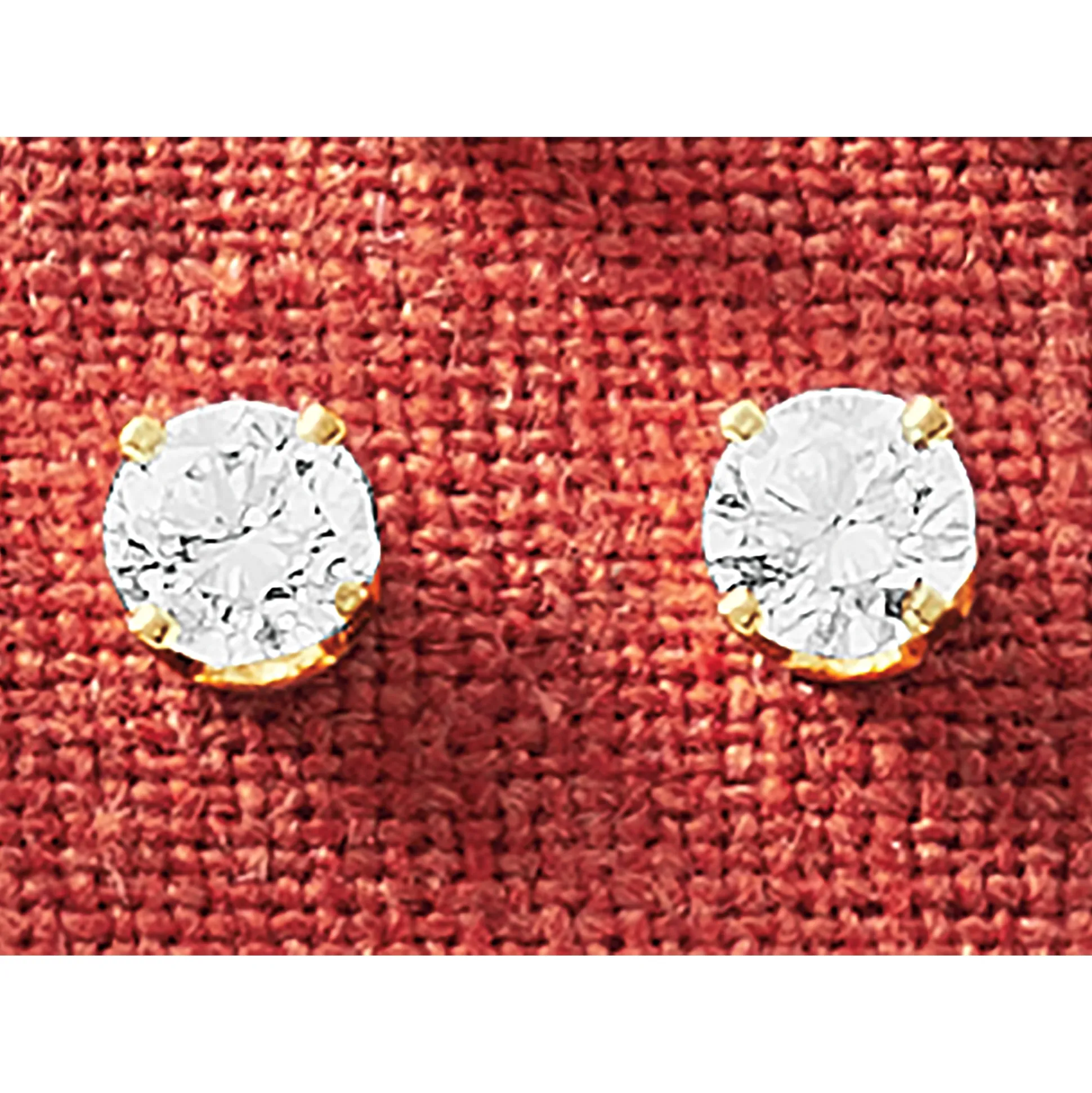 14K Gold Lab-Created Diamond Round Solitaire Post Earrings - .25 CTTW