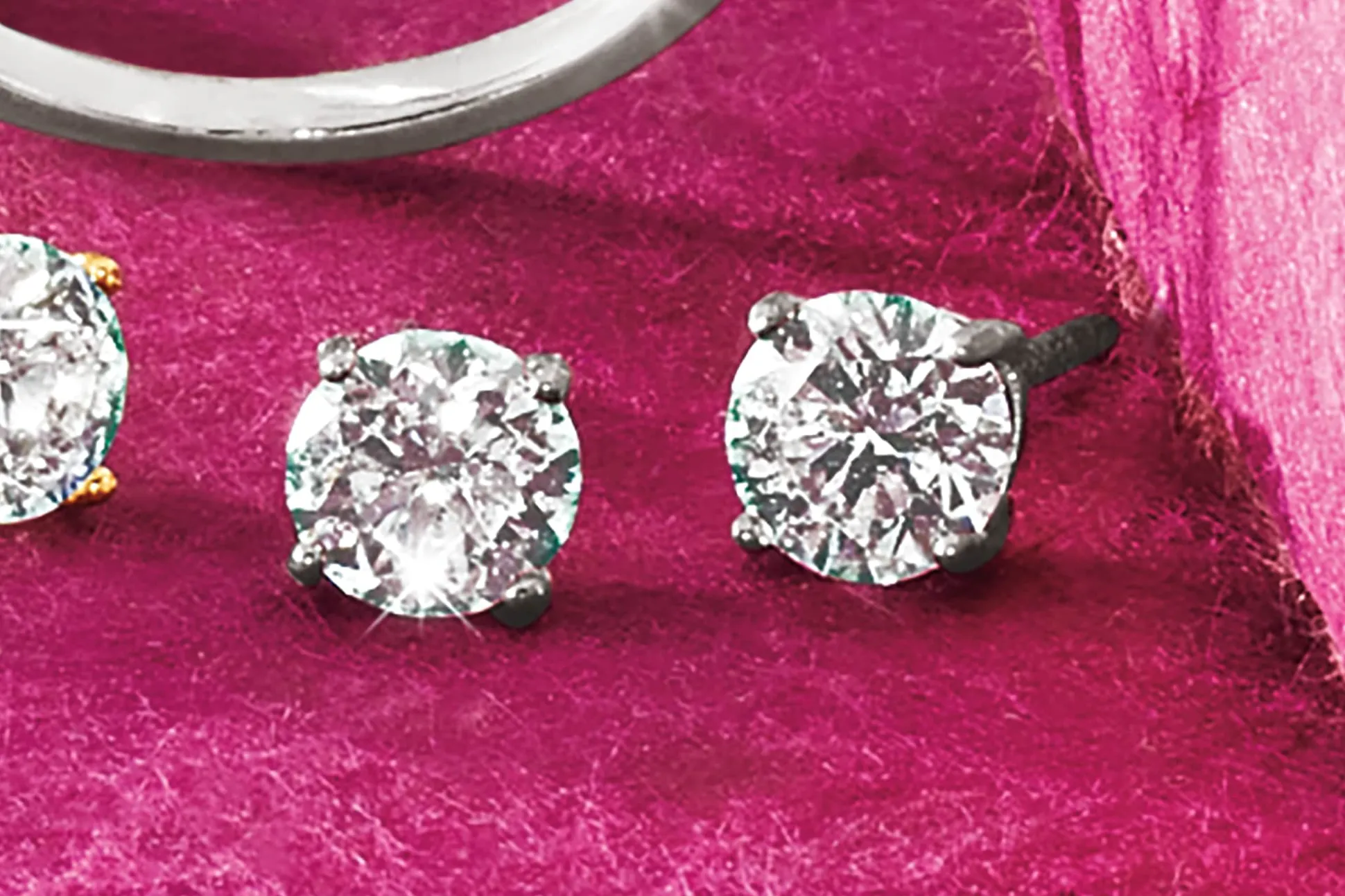 14K Gold Lab-Created Diamond Round Solitaire Post Earrings